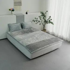 보들보들 국내생산 밍크극세사 겨울 침대패드 플라워