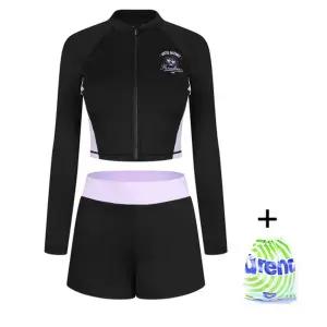 [아레나](하남점) 여성 크롭집업래쉬가드 + 반바지세트 파라다이스  A3BL1PS02