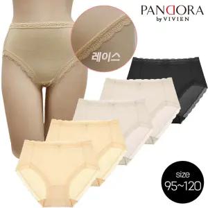 [무료배송]비비안 판도라009 빅사이즈 레이스 모달 스판 세미 맥시 팬티 5종