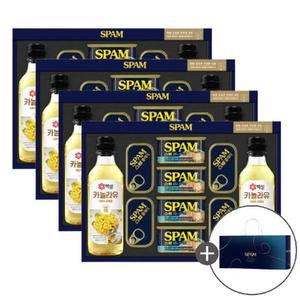 CJ제일제당 추석 설날 명절 선물세트 스팸 스마일호 4개 +쇼핑백 /AWS