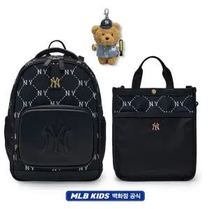 갤러리아 사은품]MLB키즈 모노그램 자카드 반성형 SET3 책가방(7ABKMD25N-50BKS)