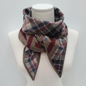 [애슬릿] 빅 체크 기모 여성 타이 머플러 겨울 스카프