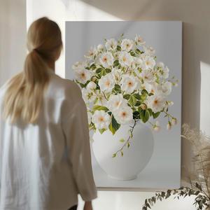 풍수 화월 꽃담은 달항아리 행운 꽃그림 금전운 개업 집들이선물 거실 현관 인테리어 5종