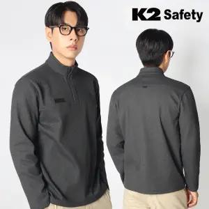 K2 세이프티 가을 겨울 등산 티셔츠 기모 반집업 등산복 상의 작업복 긴팔 플리스 긴팔티