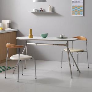 프리메이드 스테인리스 이지 라운드 식탁 테이블 4인용 6인용 식탁 탁자 카페 거실 티 테이블