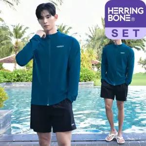 남자 래쉬가드세트 루즈핏 긴팔 집업 수영복 반바지 스윔팬츠 보드숏 비치웨어 RI383 AI336