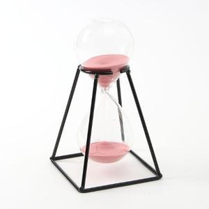 북유럽풍 블랙메탈 회의실 유리 모래시계 30분(핑크)