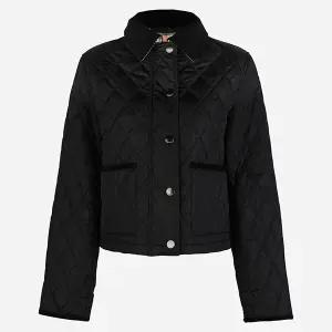 5F 8107465 C1900 올드햄 여성 퀼팅 크롭 자켓 블랙