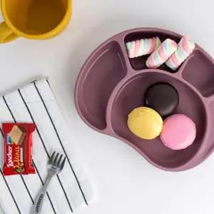 파스텔 흡착식판 3색 중기 식사 트레이 초강력 고정 식기 (WFJELLH)