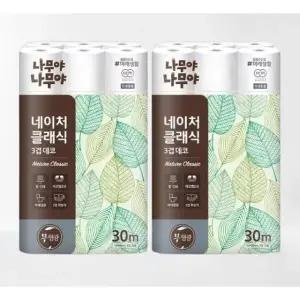 미래생활 나무야나무야 네이처 클래식 30M 30롤 2팩