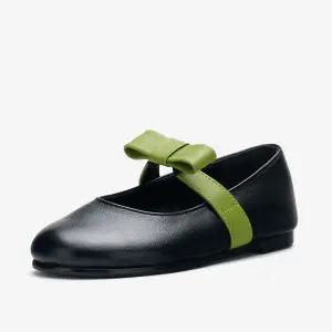 [보리보리/아이들]1701R 키즈 & 맘 소가죽 리본 스트랩 메리제인 - 그린