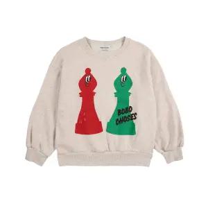 [BOBO CHOSES] 키즈 체크메이트 맨투맨 오프화이트 B225AC032 199