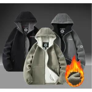 노르웨이 벨벳 두꺼운 후리스 남자 워크웨어 후드 자켓 점퍼 겨울 방한 기모후드 집업 남성 아웃도어자켓