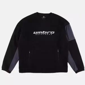 엄브로 웜플러스 우븐 믹스 플리스 맨투맨 UP421SFSO1 BLK