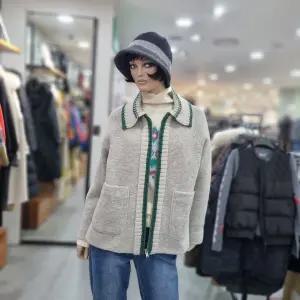 베네통/애플아울렛/니트 배색 코트형 점퍼/BAJPA5561