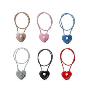 하트모양 다이얼 와이어 자물쇠 40cm 캐비닛 비밀번호 잠금 다이얼