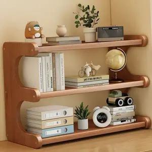 3단 선반 다용도 대나무 4단 원목 선반 수납 수납장 정리함 책꽂이 데스크 미니 탁상 우드 주방 책장