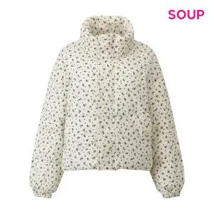 [롯데백화점]SOUP 잔꽃 무늬 하이넥 숏 패딩 점퍼 S5BJP07