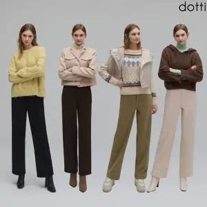 [도티 dotti] 도티 여성 25FW 코듀로이 와이드 플리스 기모 본딩 팬츠 4종 (QNWW)