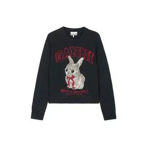 [가니] 여성 그래픽 울 스웨터 니트 팬텀 A1070047-252