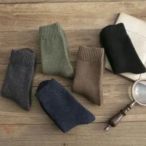 남성 기모 양말 겨울 방한 두꺼운 내추럴 5켤레세트