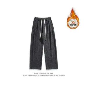 남성패션 면 바지 가을겨울 빈티지 스트라이프 후드 기모 캐주얼 스트레이트 DL4