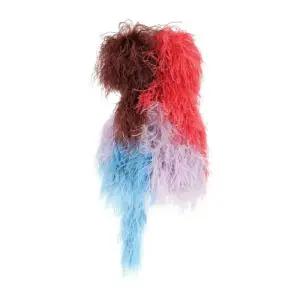 페더드 멀티컬러 슬리브리스 미니 원피스 232WCA171H137 021