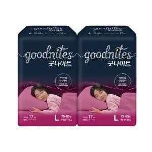 굿나이트(21) 여 대형 17매 2팩 Y {QHJ}
