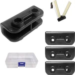 4Pcs 양방향 팝업 가제보 교체 커넥터 캐노피 텐트 부품 블랙 직사각형 브래킷 트러스