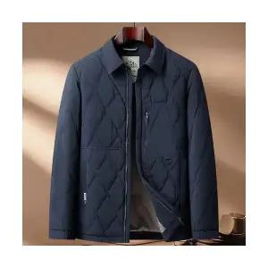 샤오원샵 남자 키작남 솔리드 셔츠 칼라 패딩 가을 겨울 오리털 보온 방형 꾹4