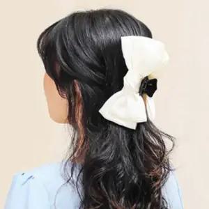 빅사이즈 리본 집게핀 아이보리 하객룩 단발 올림머리