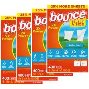 바운스 대용량 건조기 드라이시트 섬유유연제 400매 4개 /총1600매