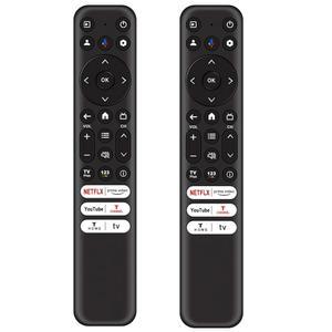 새로운 2PC RC813 교체 리모컨은 6개의 바로가기 버튼이 있는 TCL 안드로이드 TV 미니 LED QLED 4K UHD 스마트 TV에 적합합니다. 호환되는 모델 75R646 65R646 55R646 75S546 65S546 55S546 50S546 43S446