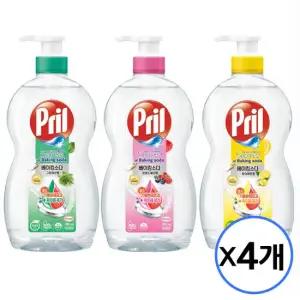 프릴 베이킹소다 주방세제 700ml 용기 x4개 퓨어레몬  그린허브 와일드베리 택1