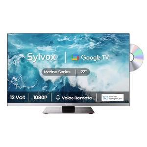 SYLVOX 12볼트 TV DVD 플레이어 내장 22인치 스마트 TV 1080P Google OS ATSC NTSC WiFi 블루투스 HDMI USB AC/DC 전원 RV 캠핑 보트 해안 가정용 12V TV 마린 시리즈