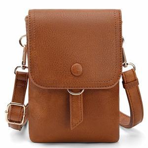 여성용 키스씨 스몰 크로스바디 PU 가죽 휴대폰 가방 에센셜용 멀티 컴파트먼트 지갑 블랙