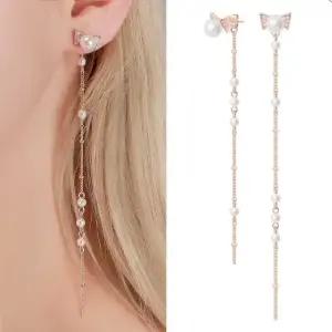 금침 플라워 체인 진주 로즈골드 14K 큐빅 (WFJ5A5L)