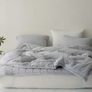 바닐라 차렵 퀸 Q 세트 그레이 사계절 이불 침구 (WFJ5QA6)