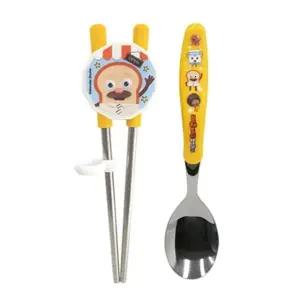 스푼 연습용 도구 양손 젓가락 키즈 식사 (WFJ4PVY)