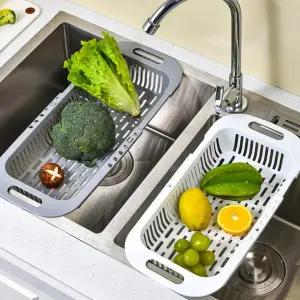 바구니 세척 물빠짐 사각 길이 건조 싱크대 조절 다용도