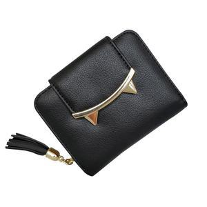 여성용 작은 지갑 고딕 카드 홀더 케이스가 있는 고양이 동전 애호가를 위한 선물 클립 블랙