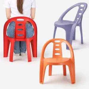 적층가능한 플라스틱의자 낮은 1인의자 소 대 4color (WFK3Q98)