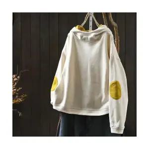 EAMT 여성 추동 후드 기모 도톰 와펜 상의 YJ4