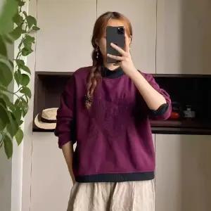 EAMT 여성 기모 맨투맨 겨울 빈티지 캐주얼 자수 풀오버 YJ4