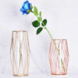 꽃병 인테리어 투명 고급 화병 대형 샴페인골드 (WFJPVB5)