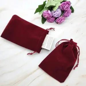 벨벳파우치 립스틱 화장품 작은 주머니 가방 버건디 (WFJPVQZ)