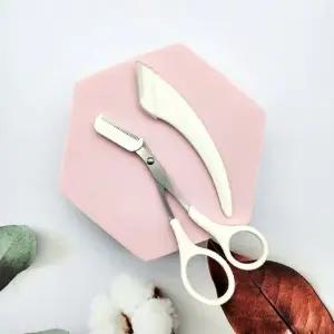 눈썹가위 눈썹칼 정리 2종세트 화이트 (WFJPW4V)