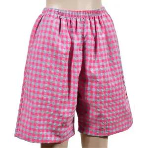 체크 디자인 쫀쫀 밴딩 포켓 가족용 잠옷 5부 팬츠 편안한 홈웨어 (WFJ5TH3)