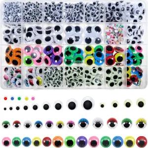 TOAOB 1500개 구글리 즈 공예 스티커용 셀프 세트 4mm에서 18mm 다양한 크기와 색상 DIY 스크랩북용 원형