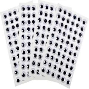 TOAOB 4장 구글리 즈 스티커 셀프 접착식 흔들기 12mm 플라스틱 공예 DIY 스크랩북 장식용